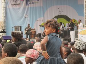 Girl Enjoying Amani Festival Goma Democratic Republic of Congo